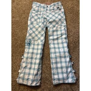 Betty Rides All Mountain Plaid Snowboard Ski Pants Womens Size Medium